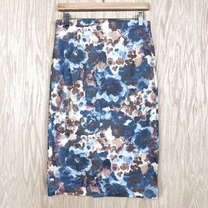 TOV Watercolor Floral Pencil Skirt Sz 40
